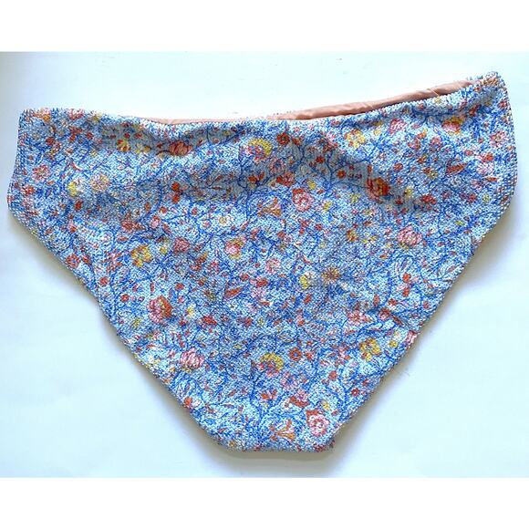 J. Crew Floral Full Coverage Bathing Suit Bottom Blue White Size 2X Plus NEW - Picture 2 of 8